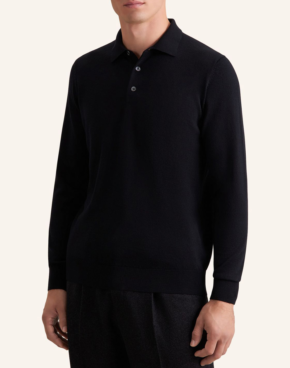 SEIDENSTICKER MERINO POLO PULLOVER 845577-39 Black
