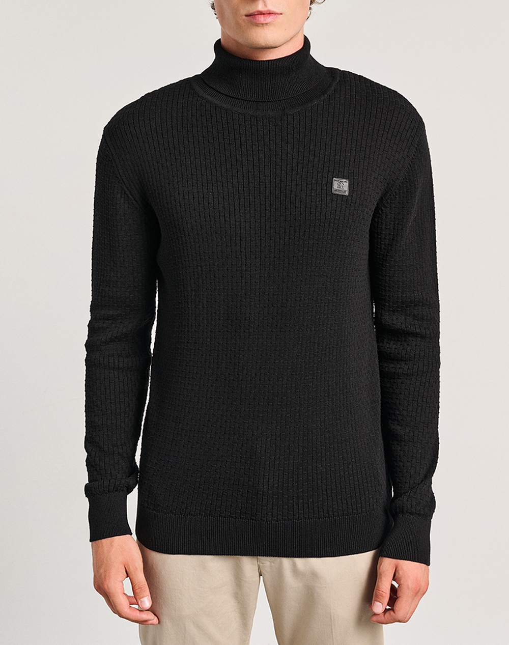 STAFF Huck Knit Rollneck 100% Cotton 64-203.054-Ν0090 Black