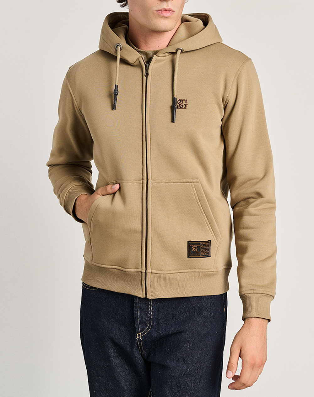 STAFF Franco Man Zip Hoodie 64-102.054-Ν9981 Cappuccino