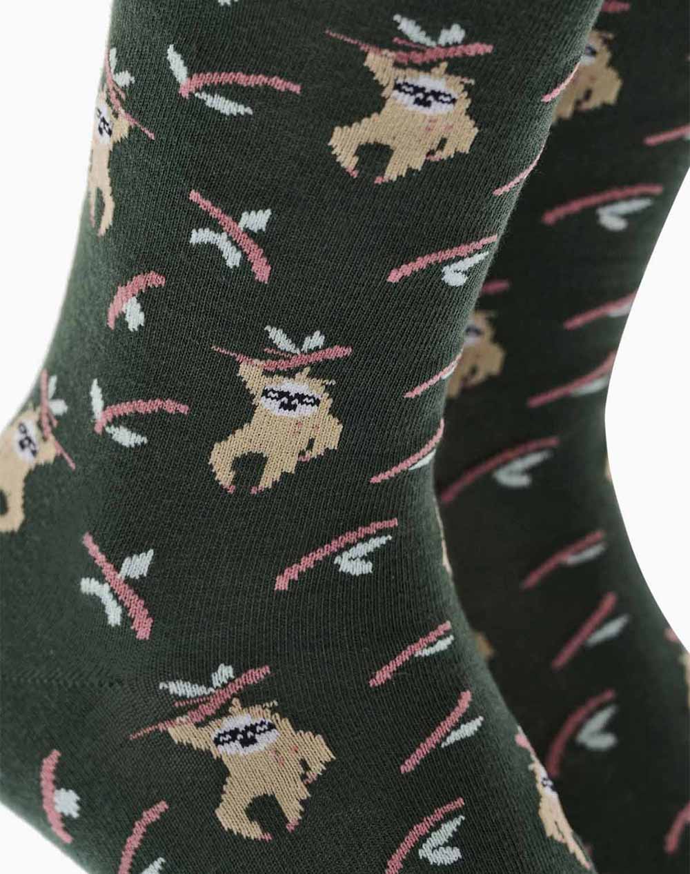 WALK ΑΝΔΡΙΚΕΣ ΒΑΜΒΑΚΕΡΕΣ ΚΑΛΤΣΕΣ ΜΕ ΣΧΕΔΙΟ W1064-36-40 DarkGreen φωτογραφία