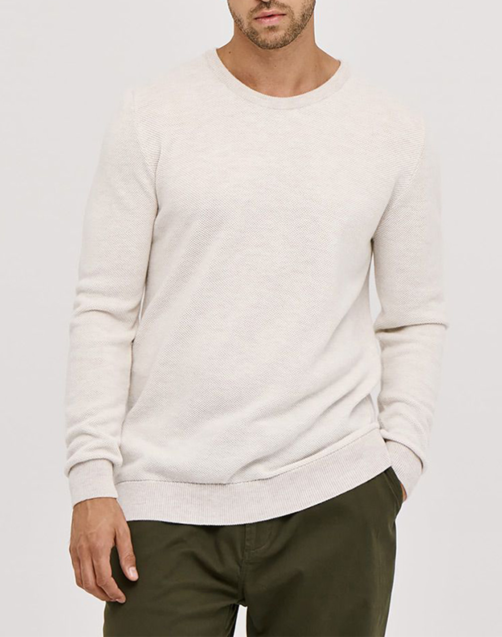 BROKERS ΑΝΔΡΙΚΗ ΠΛΕΚΤΗ ΜΠΛΟΥΖΑ 25529149935-3 Ecru