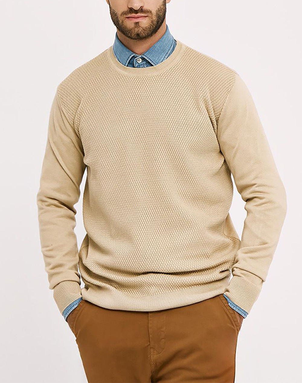 BROKERS ΑΝΔΡΙΚΗ ΠΛΕΚΤΗ ΜΠΛΟΥΖΑ 25529150935-5 Biege