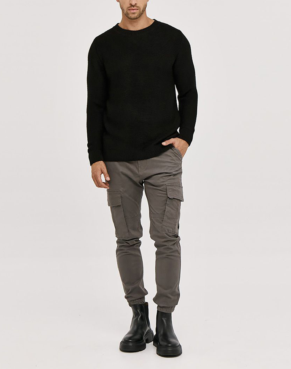 BROKERS ΑΝΔΡΙΚΗ ΠΛΕΚΤΗ ΜΠΛΟΥΖΑ 25519113937-80 Black φωτογραφία