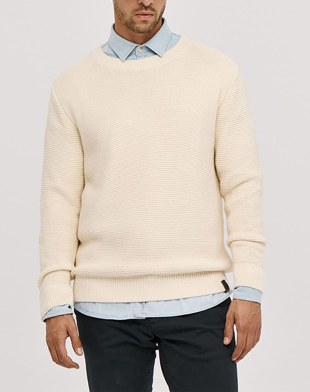 BROKERS ΑΝΔΡΙΚΗ ΠΛΕΚΤΗ ΜΠΛΟΥΖΑ 25519113937-3 Ecru