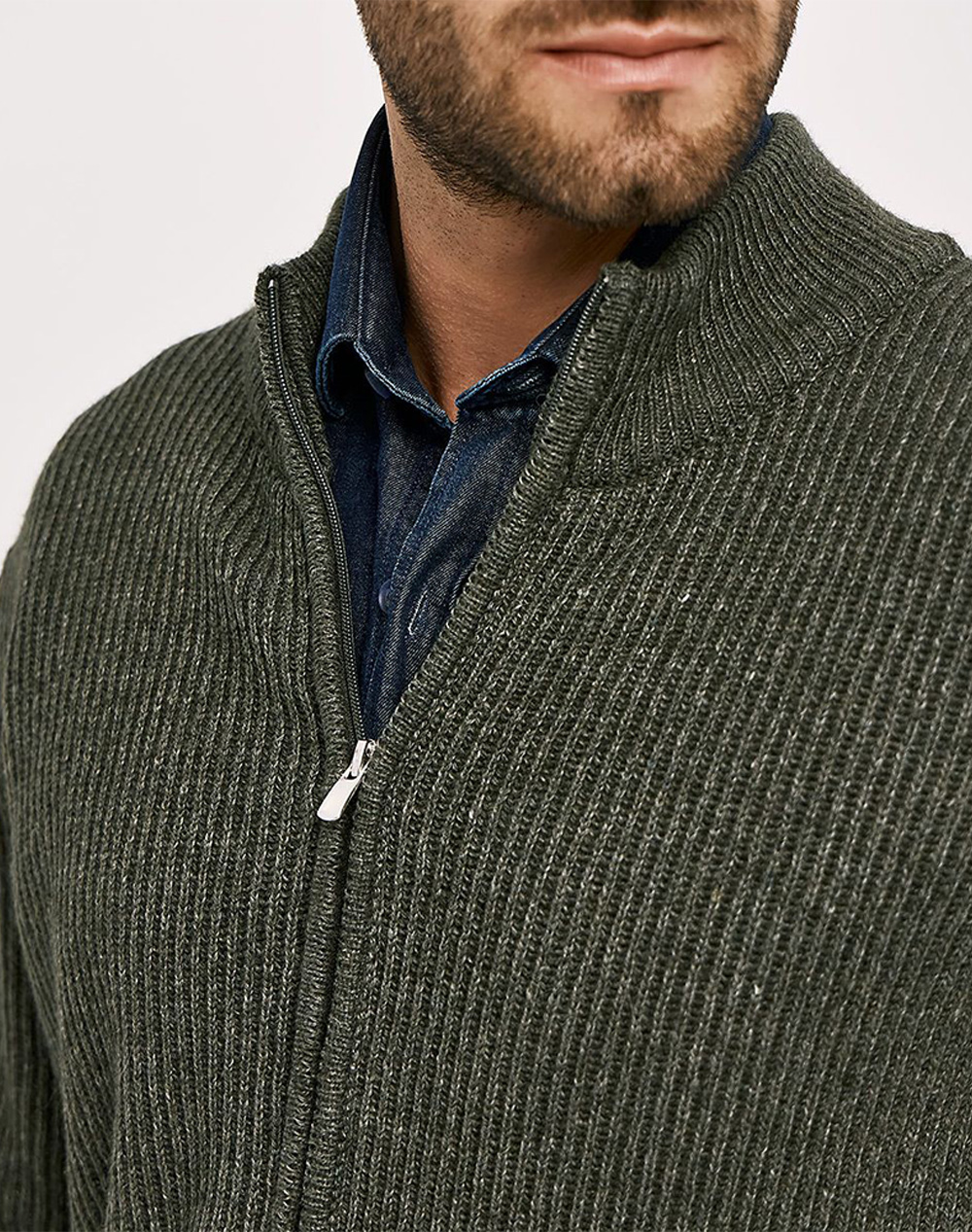 BROKERS ΑΝΔΡΙΚΗ ΠΛΕΚΤΗ ΖΑΚΕΤΑ 25529543933-61 Olive φωτογραφία