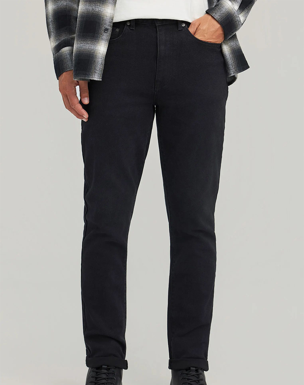 FUNKY BUDDHA Ανδρικό Τζιν Παντελόνι Tapered Fit FBM012-099-02-DK GREY DarkGray