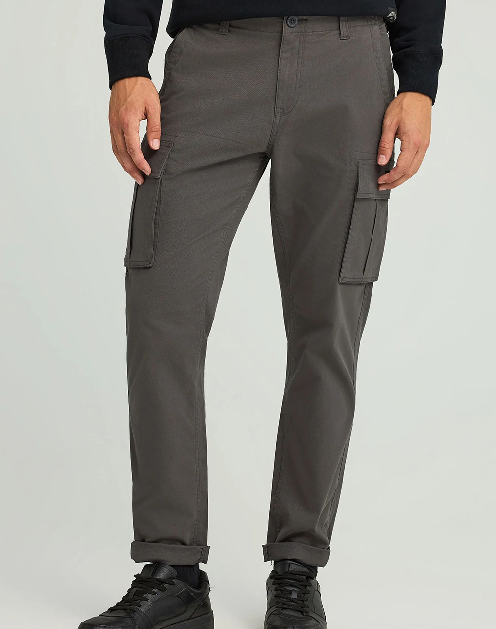 FUNKY BUDDHA Ανδρικό Παντελόνι Cargo FBM012-002-02-DK GREY DarkGray