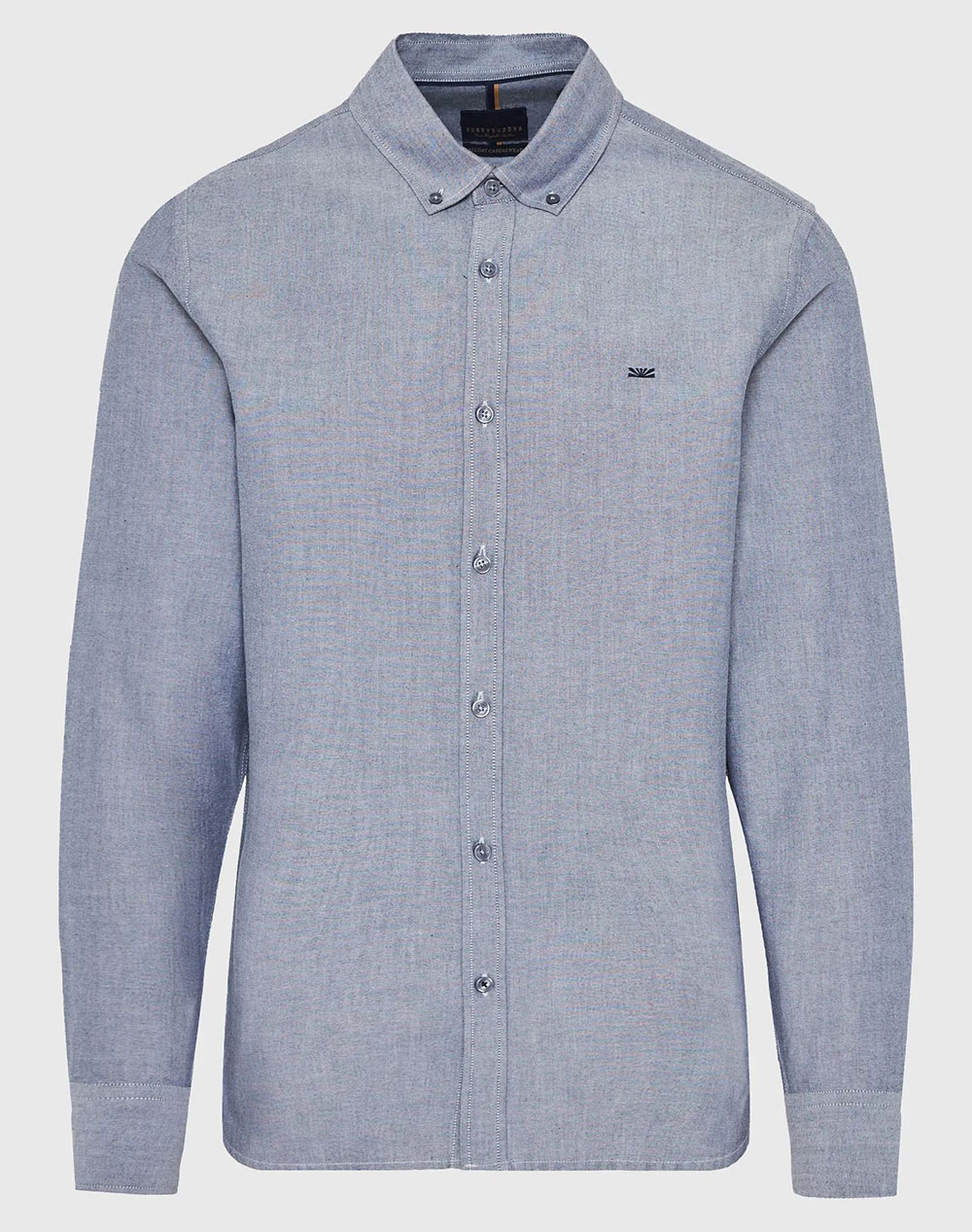 FUNKY BUDDHA Ανδρικό Πουκάμισο Basic FBM012-001-05-GREY MEL Mixed