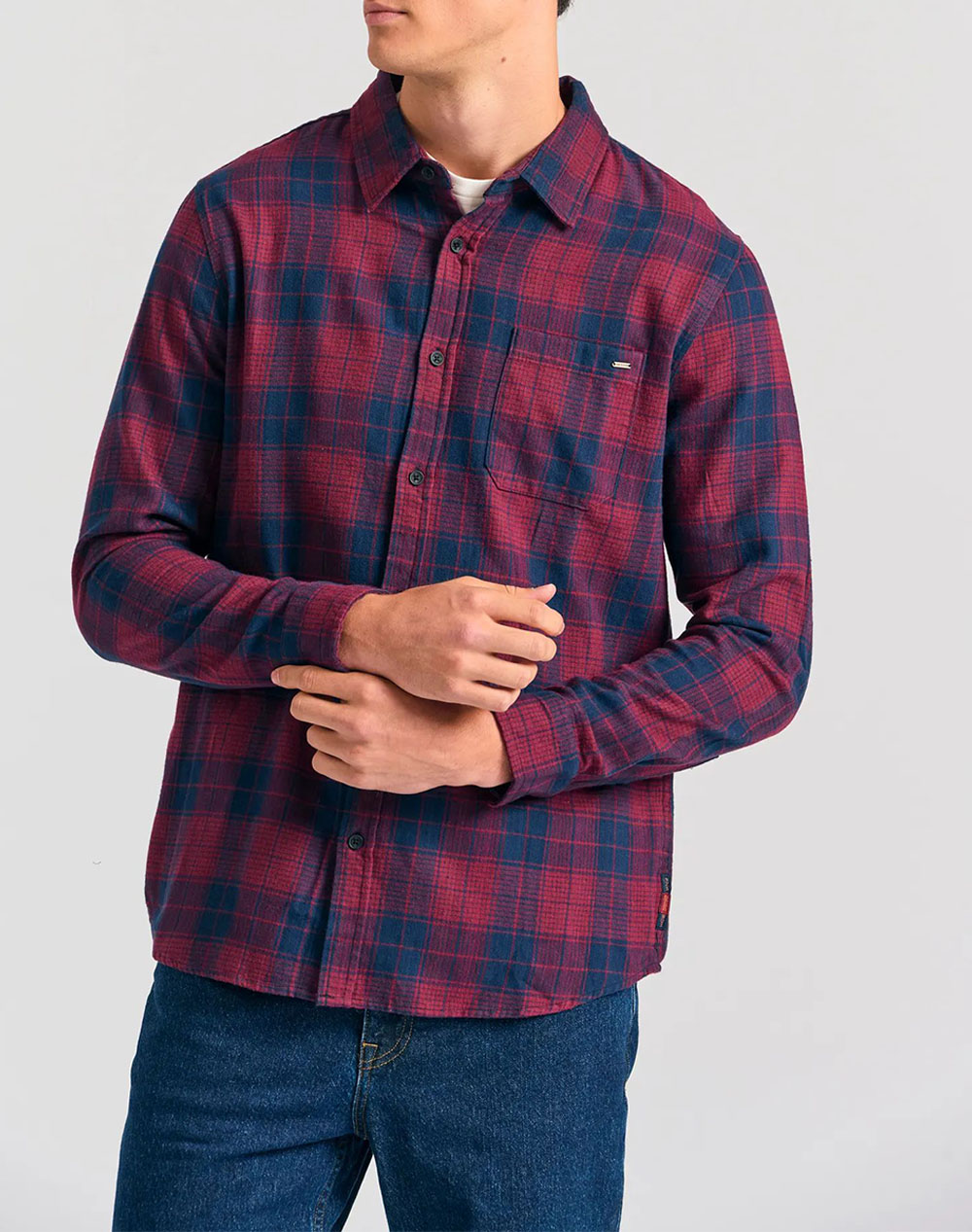 FUNKY BUDDHA Ανδρικό Πουκάμισο Καρό FBM012-018-05-WINE RED RedWine
