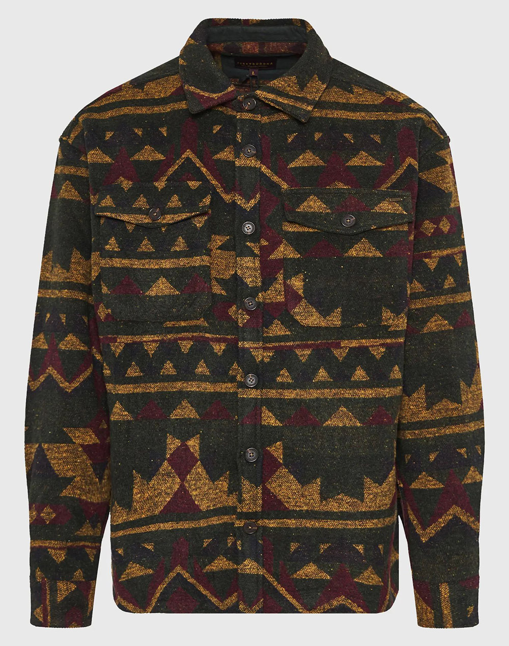 FUNKY BUDDHA Ανδρικό Πουκάμισο Casual FBM012-059-05-Dusty Olive Mixed