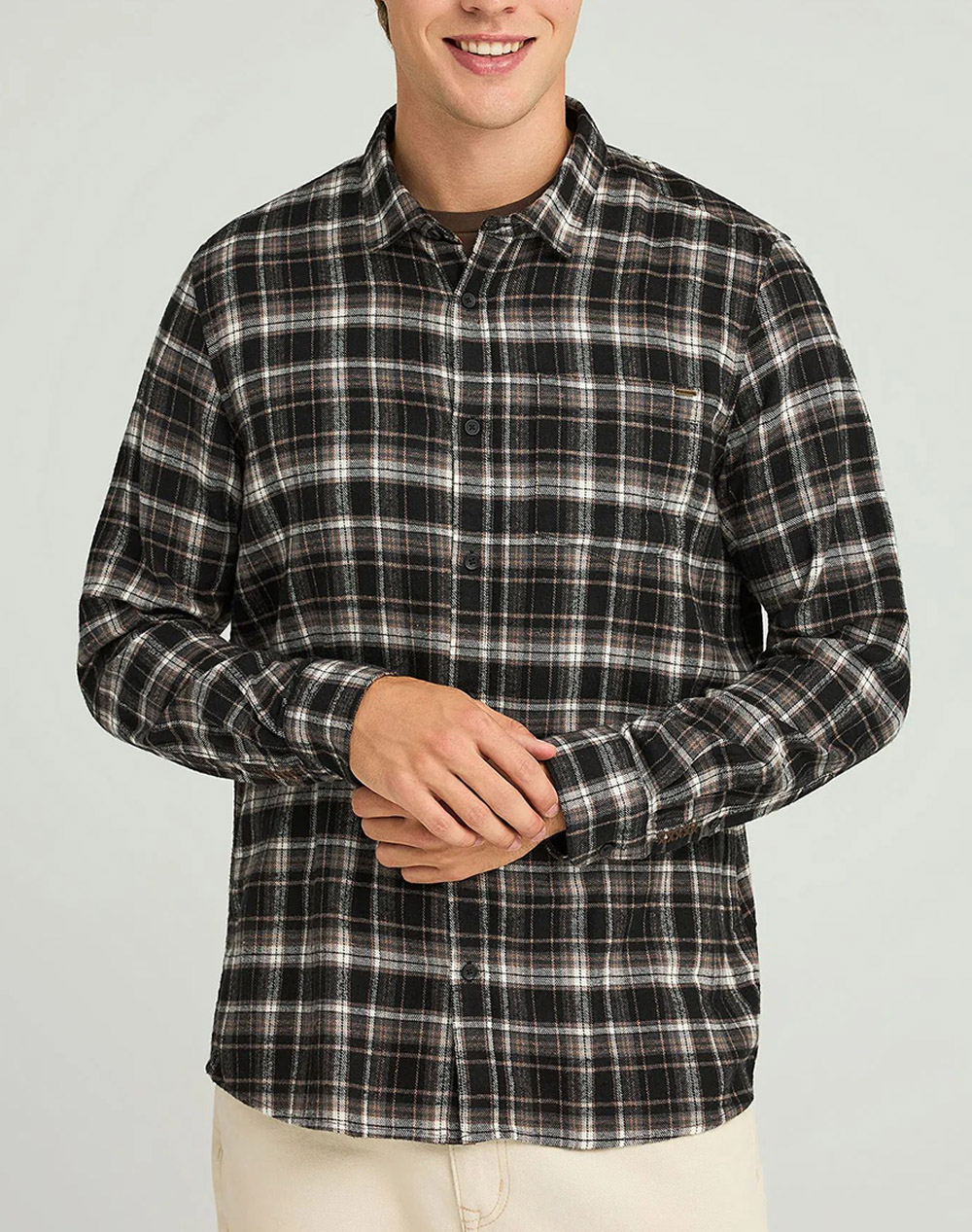FUNKY BUDDHA Ανδρικό Πουκάμισο Καρό FBM012-034-05-BLACK Multi
