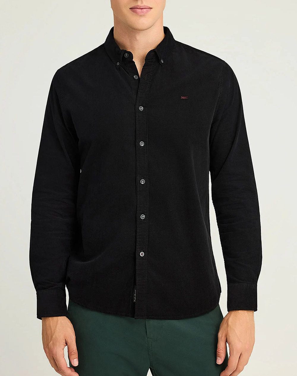 FUNKY BUDDHA Ανδρικό Πουκάμισο Basic FBM012-003-05-BLACK Black