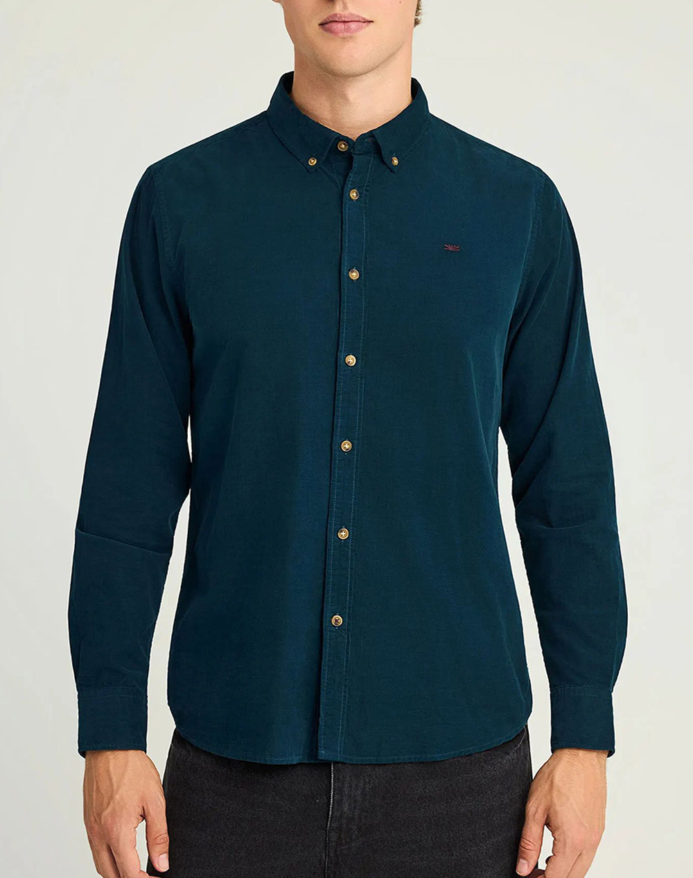 FUNKY BUDDHA Ανδρικό Πουκάμισο Basic FBM012-003-05-INDIAN TEAL Petrol