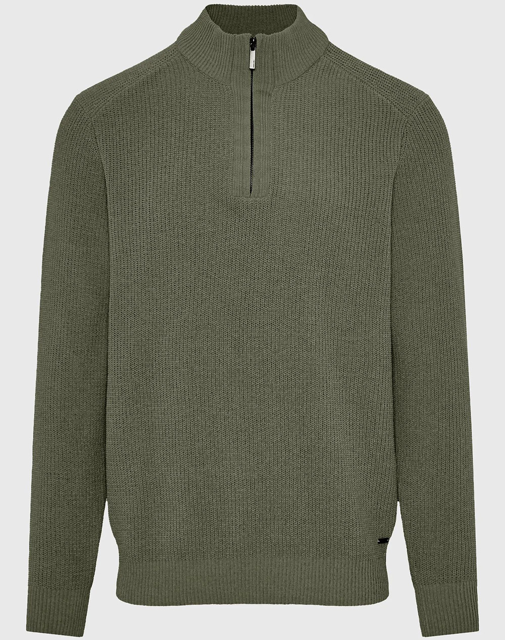 FUNKY BUDDHA Ανδρικό Πλεκτό Με Φερμουάρ FBM012-052-09-CEMENT Khaki