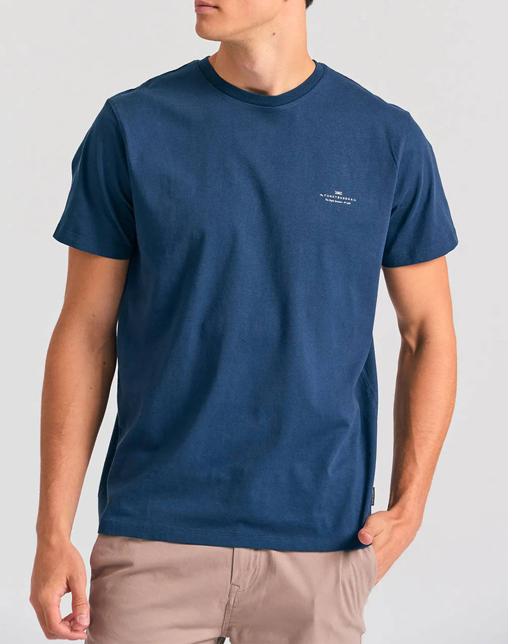 FUNKY BUDDHA Ανδρική Μπλούζα Με Κοντό Μανίκι Basic FBM012-001-04-NAVY NavyBlue