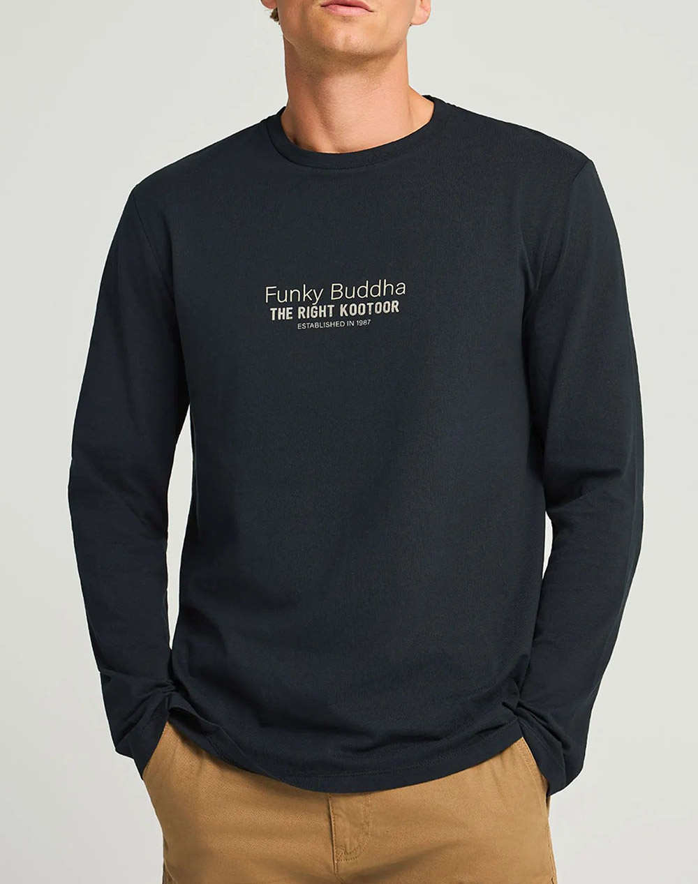 FUNKY BUDDHA Ανδρική Μπλούζα Με Μακρύ Μανίκι FBM012-003-07-BLACK Black