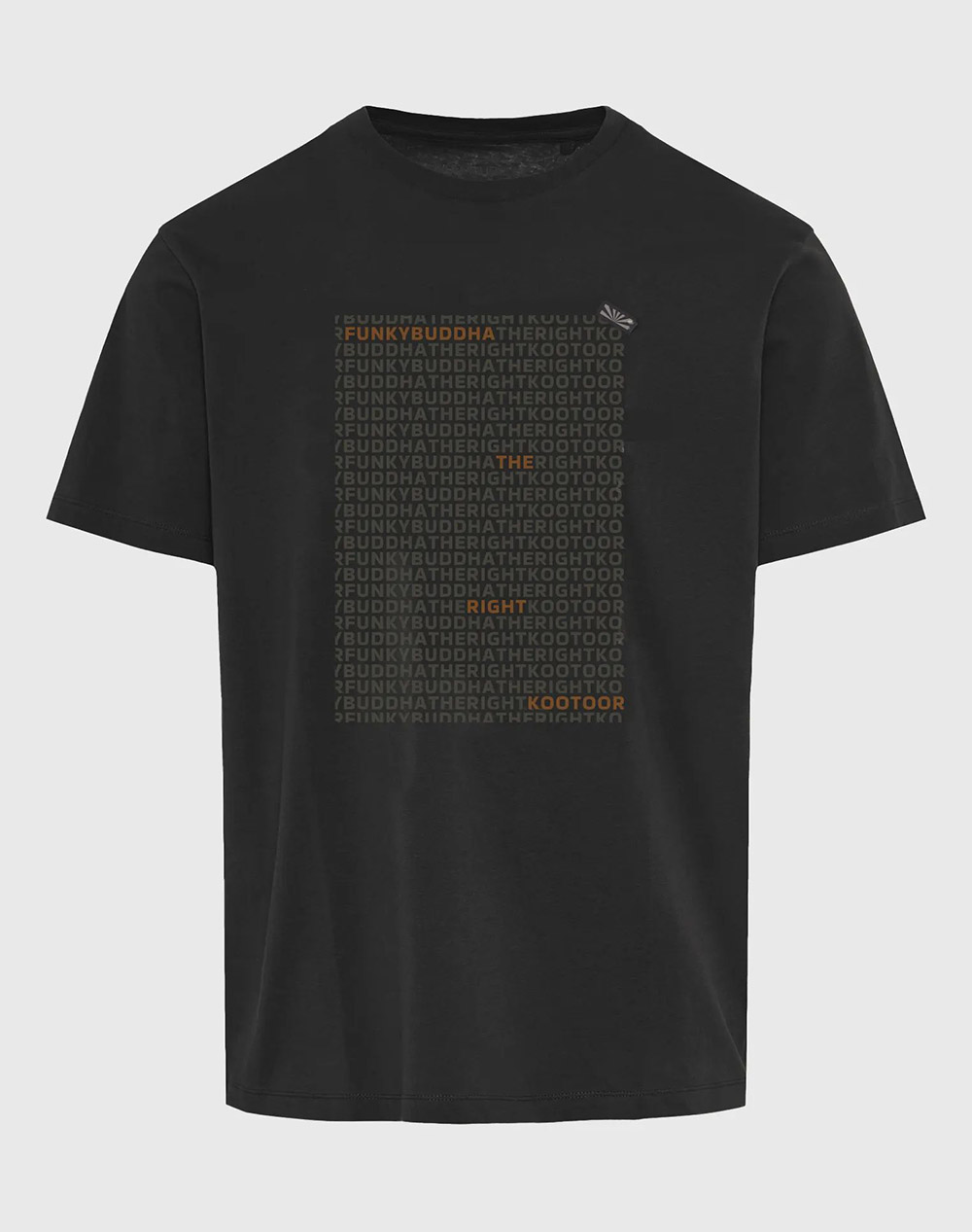 FUNKY BUDDHA Ανδρική Μπλούζα Με Κοντό Μανίκι Και Τύπωμα FBM012-016-04-BLACK Black