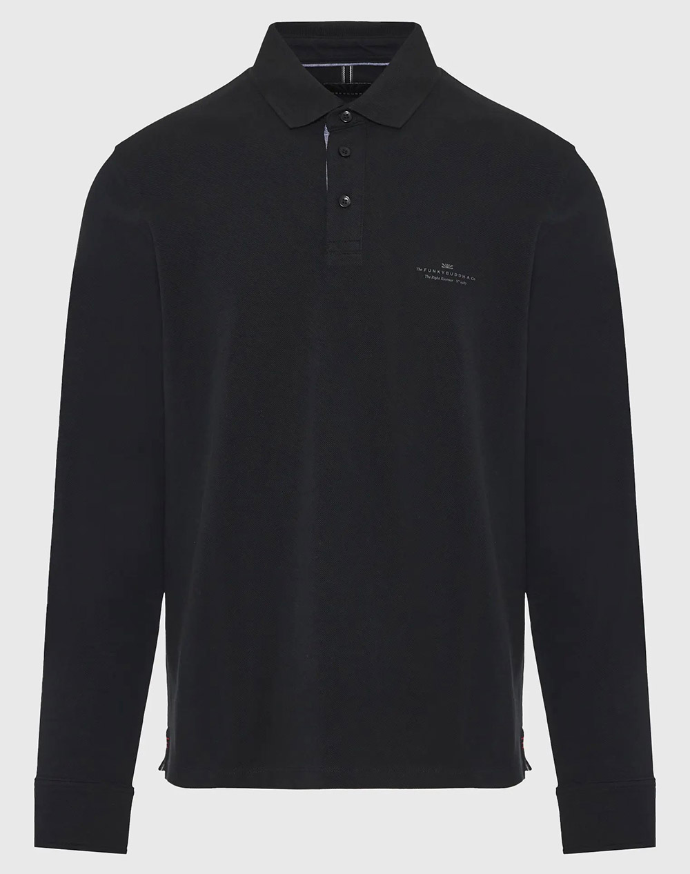 FUNKY BUDDHA Ανδρική Μπλούζα Πόλο Με Μακρύ Μανίκι FBM012-001-11-BLACK Black