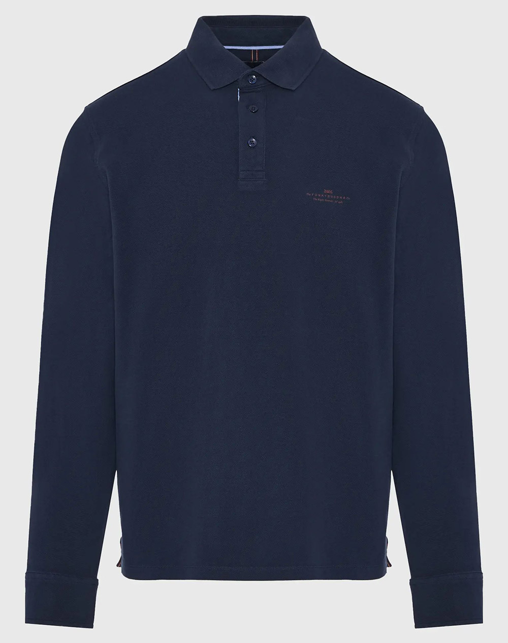 FUNKY BUDDHA Ανδρική Μπλούζα Πόλο Με Μακρύ Μανίκι FBM012-001-11-NAVY NavyBlue