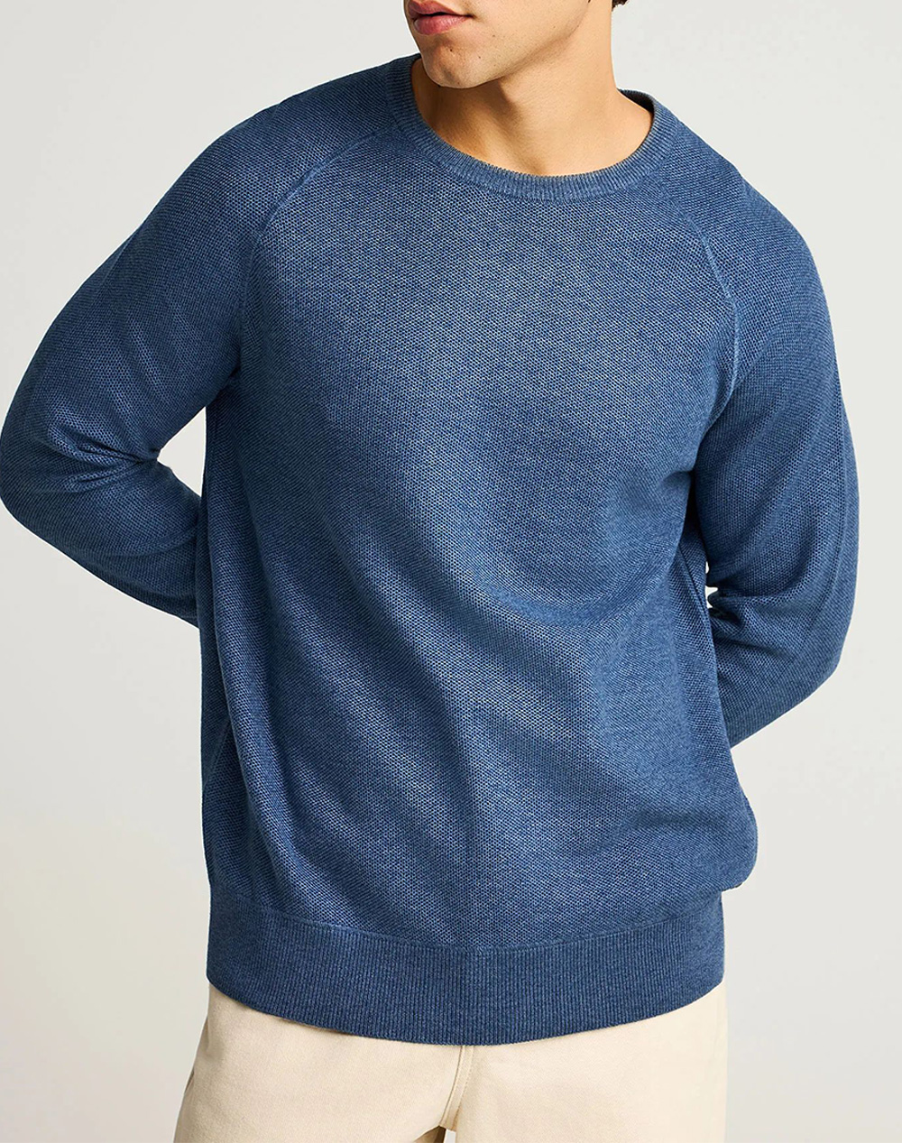 FUNKY BUDDHA Ανδρικό Φούτερ Με Λαιμόκοψη FBM012-054-09-INDIGO MEL Indigo