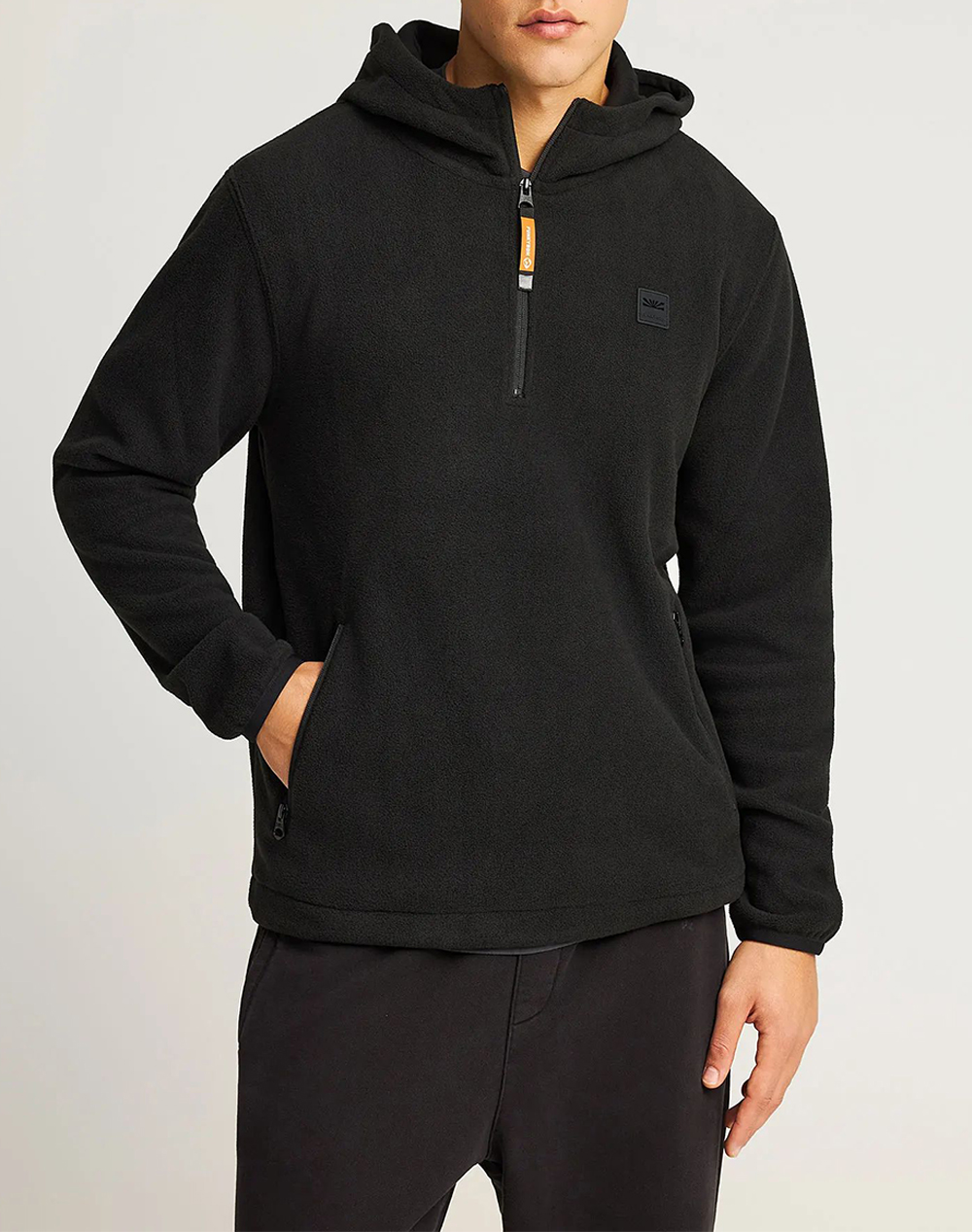 FUNKY BUDDHA Ανδρική Ζακέτα Φούτερ Με Κουκούλα FBM012-061-06-BLACK Black