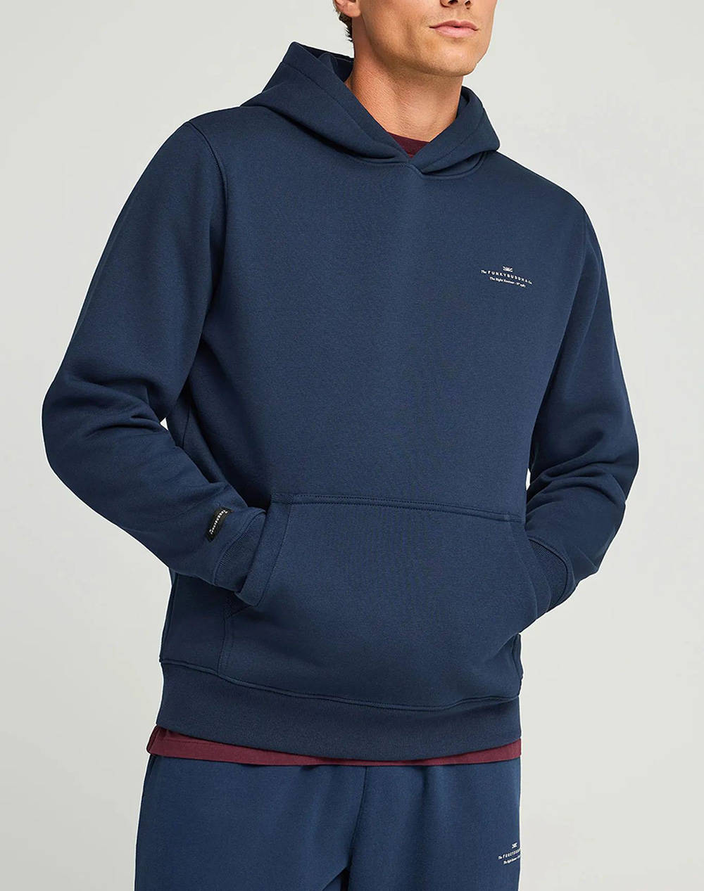 FUNKY BUDDHA Ανδρικό Φούτερ Με Κουκούλα FBM012-002-06-NAVY NavyBlue