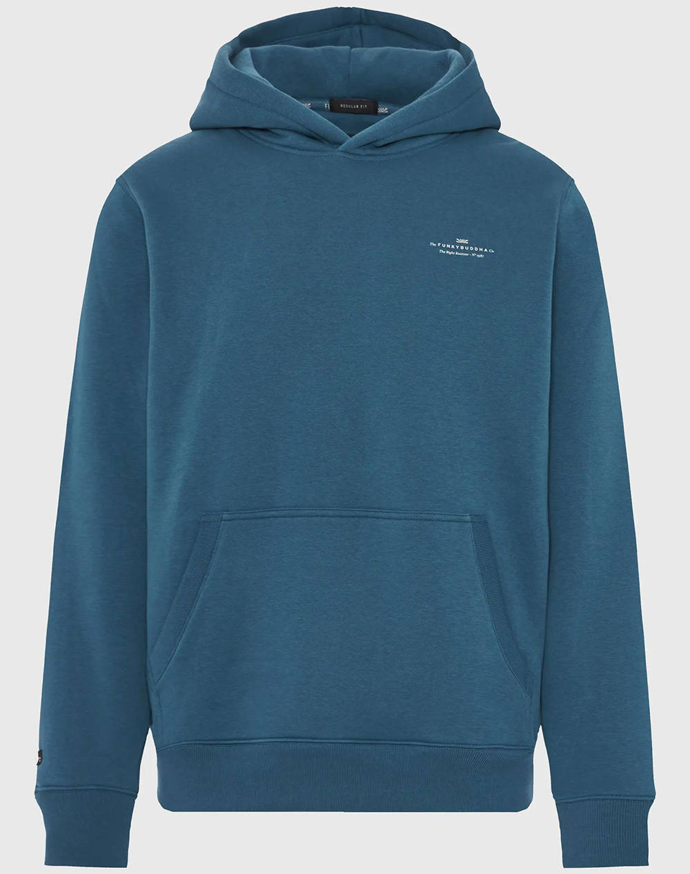 FUNKY BUDDHA Ανδρικό Φούτερ Με Κουκούλα FBM012-002-06-INDIAN TEAL Petrol