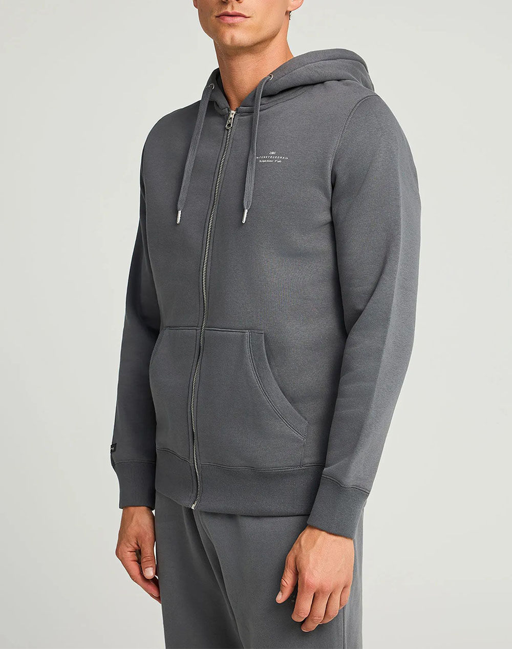 FUNKY BUDDHA Ανδρική Ζακέτα Φούτερ Με Κουκούλα FBM012-001-06-DK GREY DarkGray