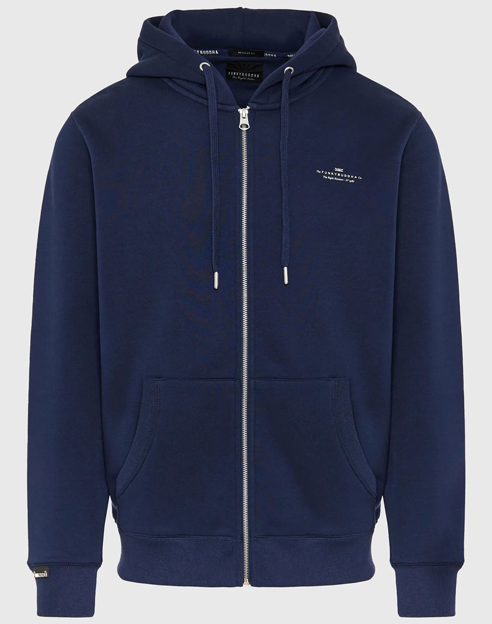 FUNKY BUDDHA Ανδρική Ζακέτα Φούτερ Με Κουκούλα FBM012-001-06-NAVY NavyBlue φωτογραφία