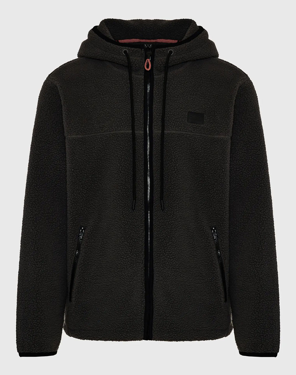 FUNKY BUDDHA Ανδρική Ζακέτα Φούτερ Με Κουκούλα FBM012-056-06-BLACK Black