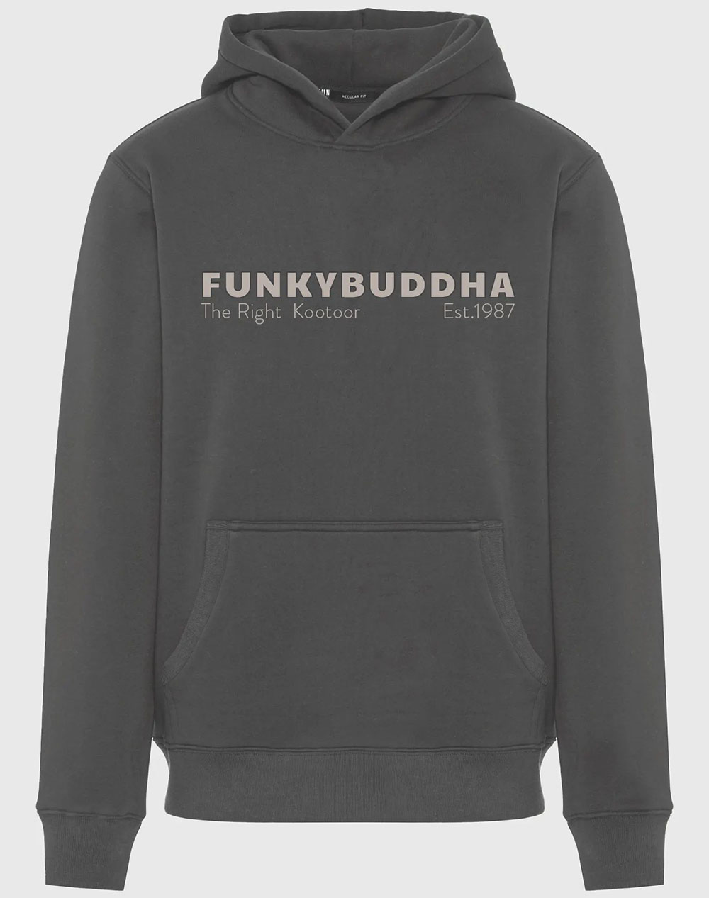 FUNKY BUDDHA Ανδρικό Φούτερ Με Κουκούλα FBM012-074-06-DK GREY DarkGray