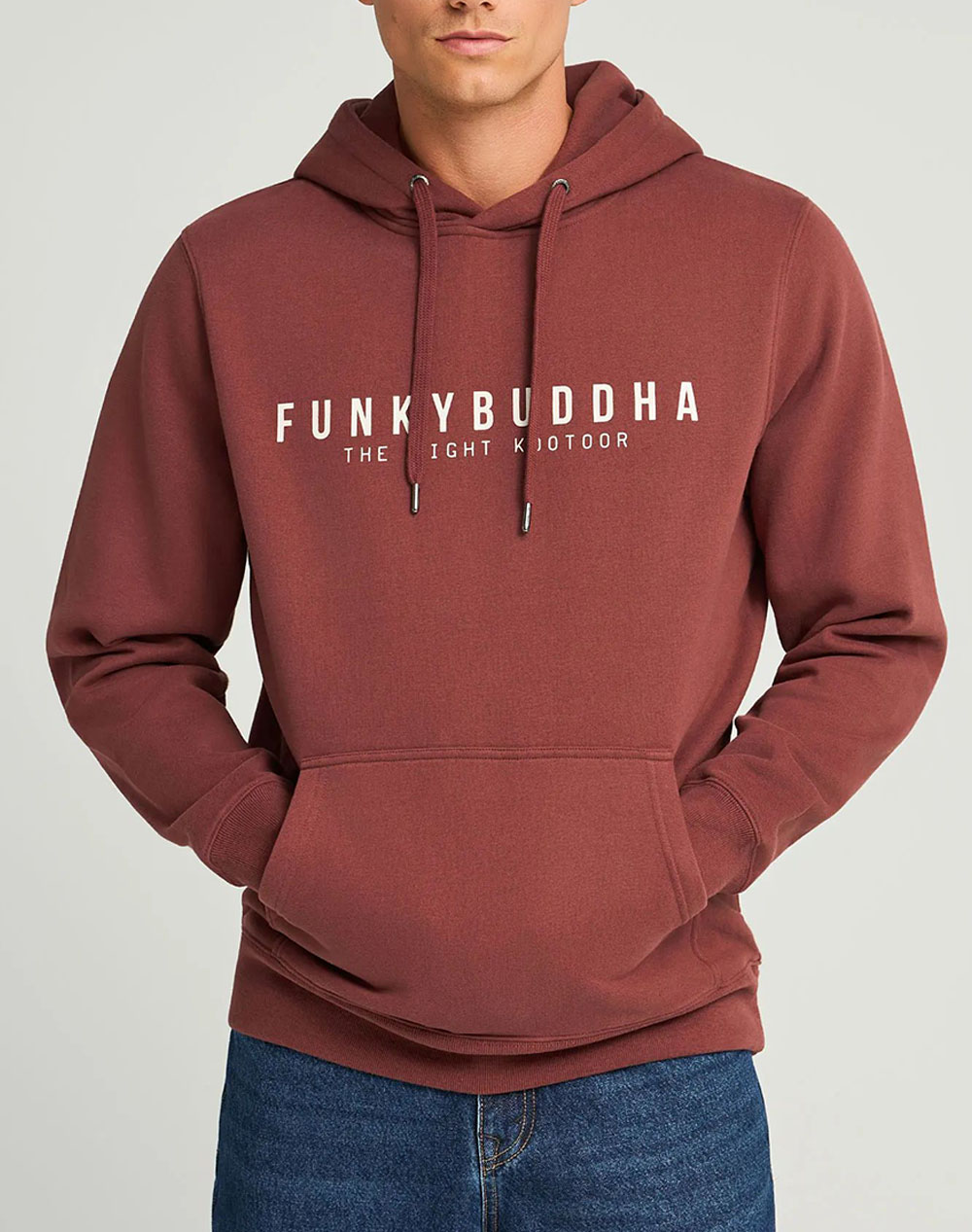 FUNKY BUDDHA Ανδρικό Φούτερ Με Κουκούλα FBM012-075-06-HENNA BROWN Brown