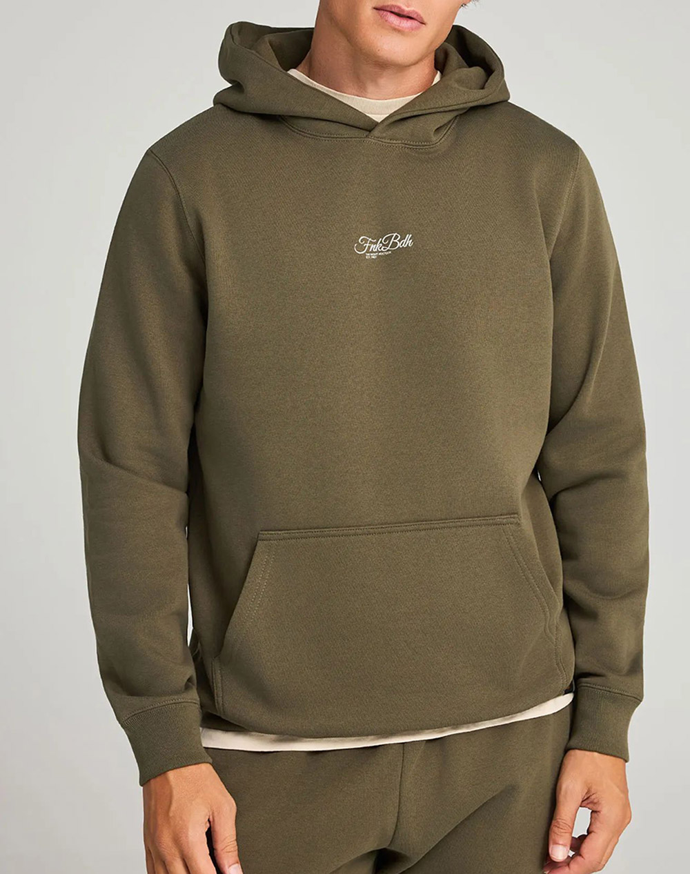 FUNKY BUDDHA Ανδρικό Φούτερ Με Κουκούλα FBM012-062-06-Dusty Olive Olive