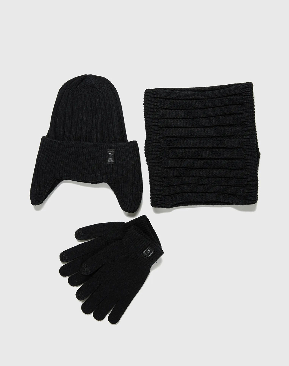 FUNKY BUDDHA FUNKY BUDDHA Ανδρικό Σετ Κασκόλ Γαντια Σκούφος FBM012-016-10-BLACK Black