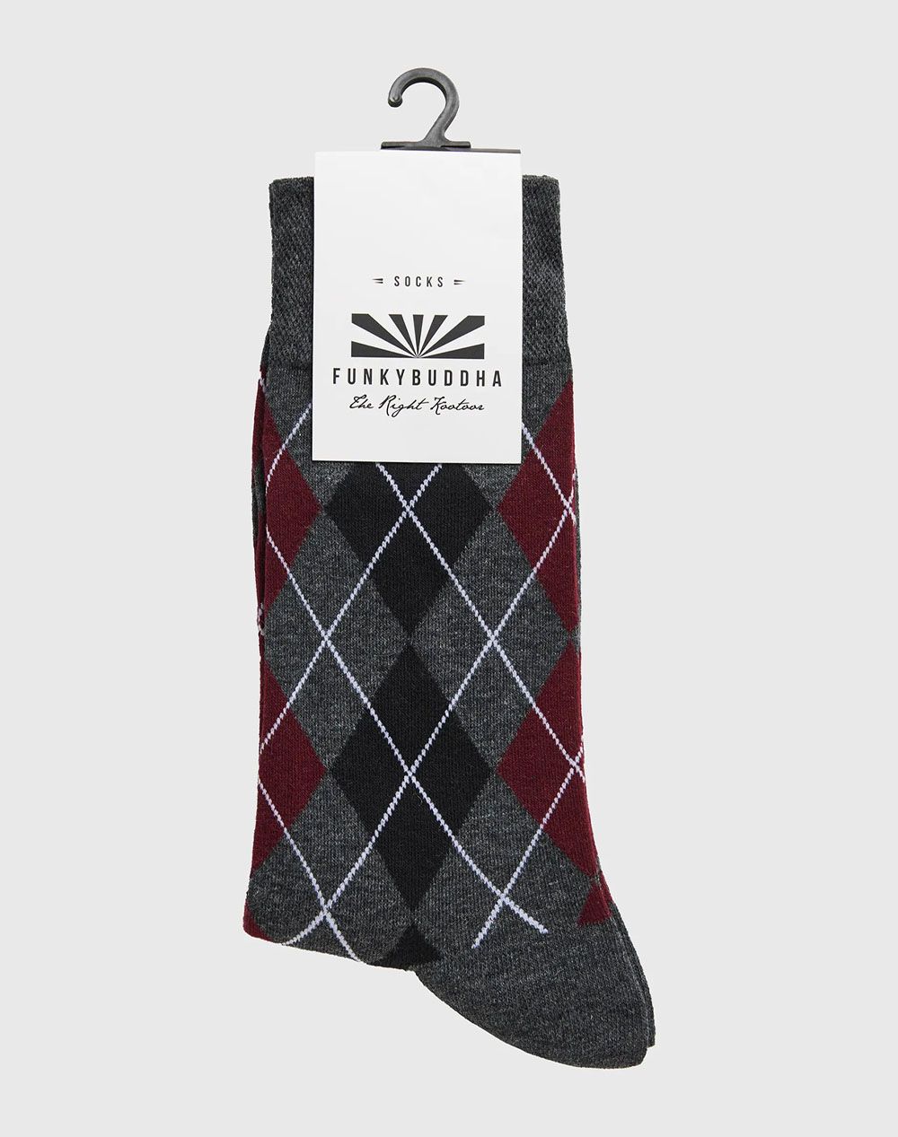 FUNKY BUDDHA Ανδρικές Κάλτσες FBM012-074-10-DK GREY MEL Multi φωτογραφία