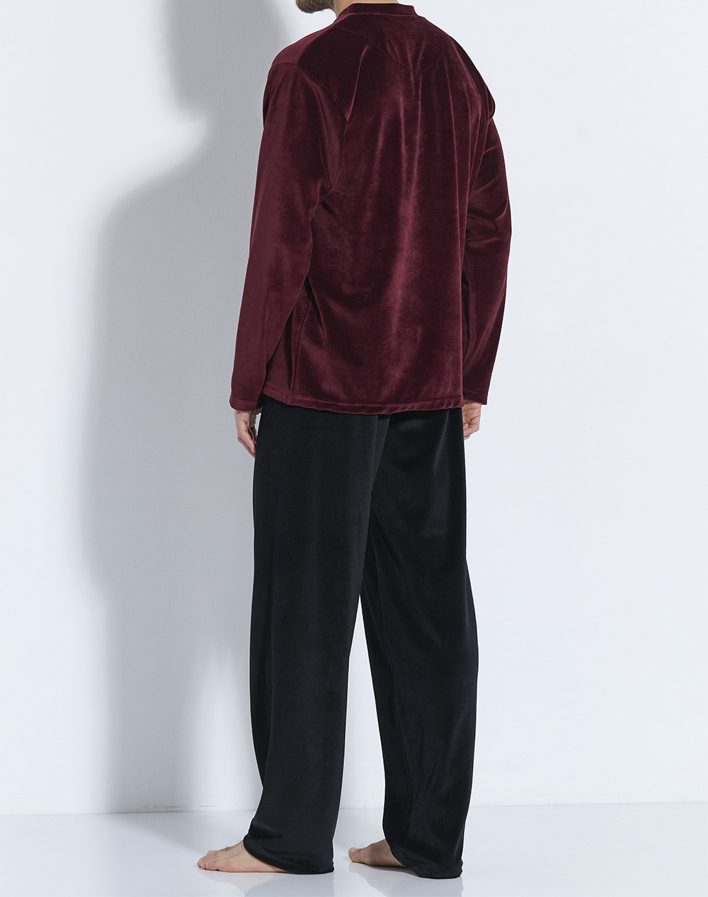 RAFAEL ΠΥΖΑΜΑ ΒΕΛΟΥΔΟ ΑΠΛΙΚΕ Α5601-ΜΠΟΡΝΤΩ Bordeux φωτογραφία