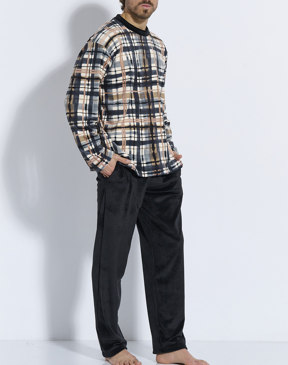 RAFAEL RAFAEL ΠΥΖΑΜΑ ΒΕΛΟΥΔΟ ΚΑΡΩ Α5603-ΣΟΚΟΛΑ Multi