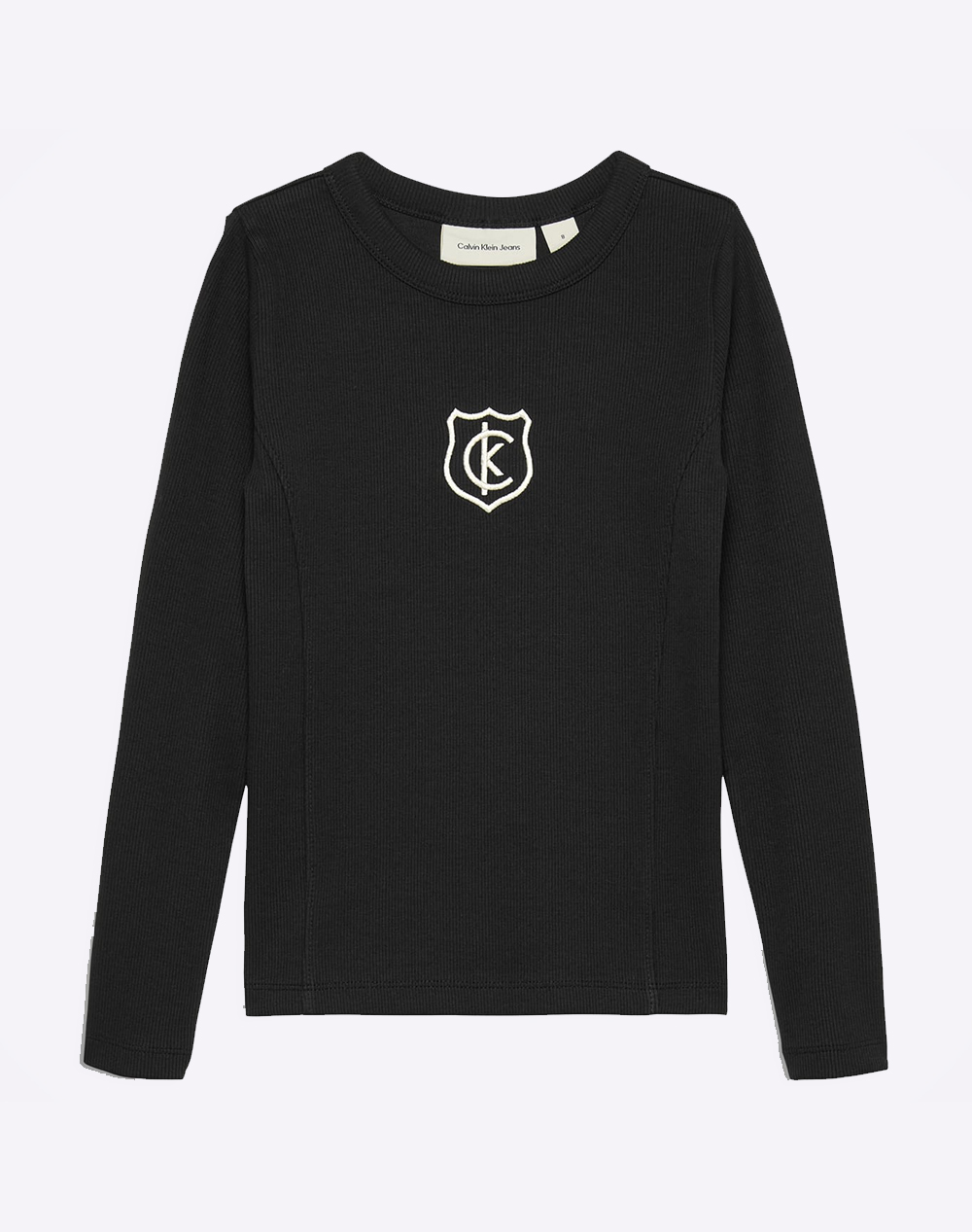 CALVIN KLEIN LS RIB TEE + CREST LOGO IG0IG02979-8Y-16Y-BEH Black