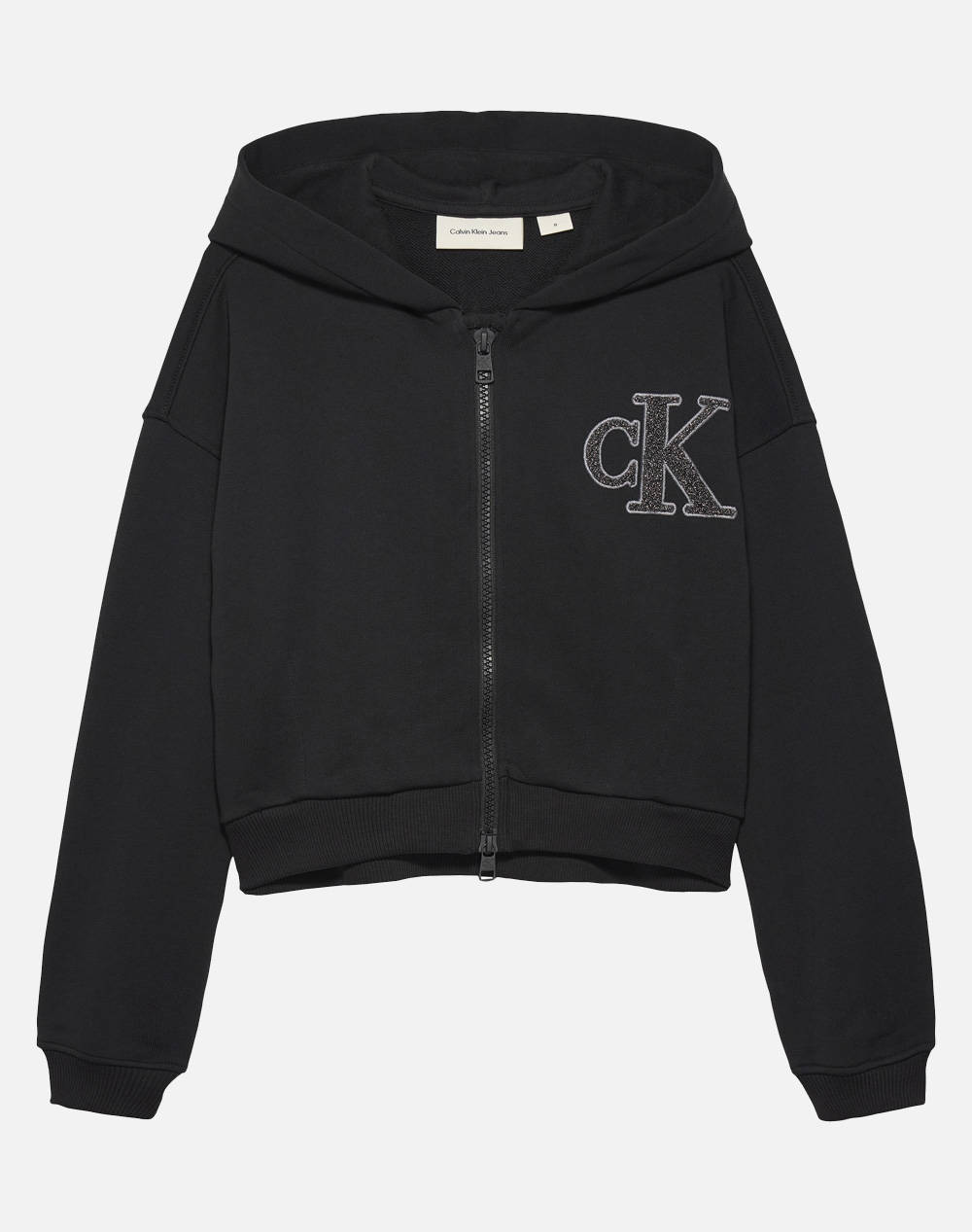 CALVIN KLEIN JEANS CK LOGO TERRY ZIP THROUGH IG0IG03017-8Y-16Y-BEH Black