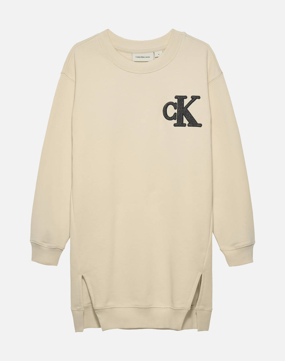 CALVIN KLEIN CALVIN KLEIN TOWLING MONOGRAM TERRY LS DRESS IG0IG03009-8Y-16Y-PGB Cream