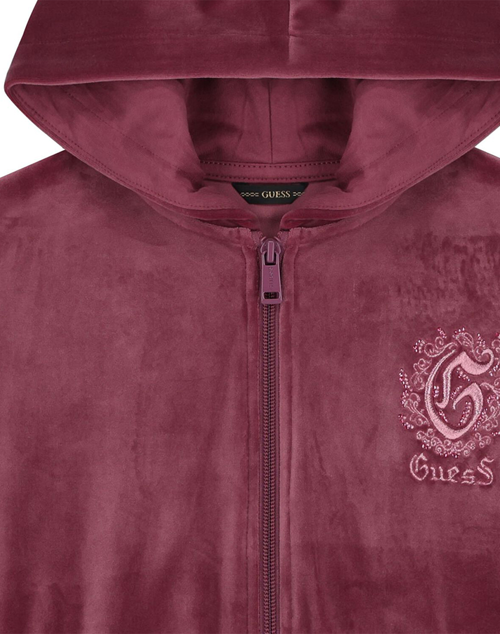 GUESS HOODED ACTIVE TOP WITH ZIP ΦΟΥΤΕΡ ΠΑΙΔΙΚΟ GIRL J5BQ07K0232-A41X DarkPink φωτογραφία