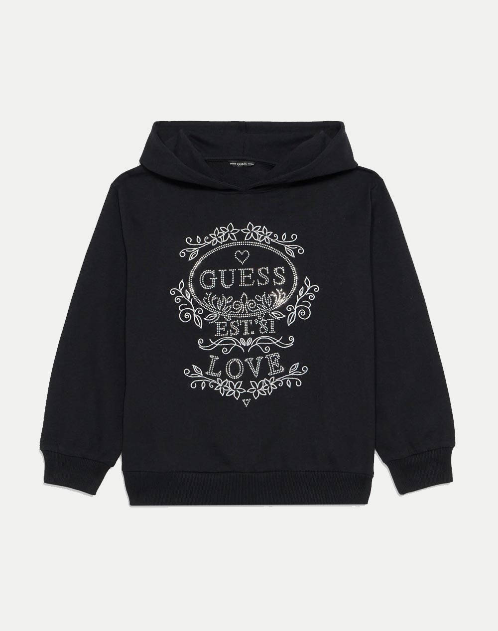 GUESS GUESS HOODED LS ACTIVE TOP ΦΟΥΤΕΡ ΠΑΙΔΙΚΟ GIRL J5YQ06KA6R4-JBLK Black