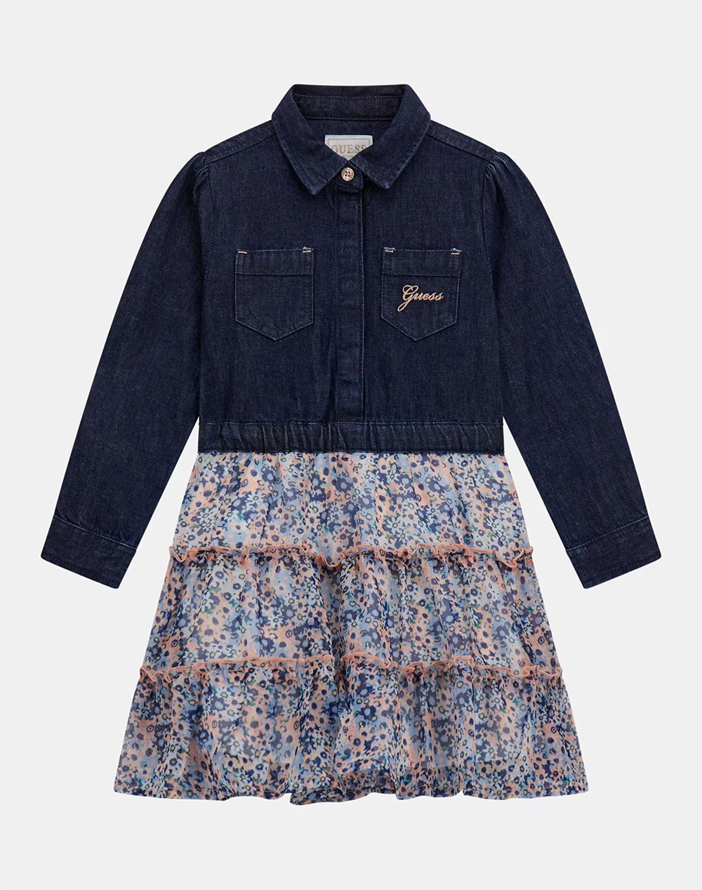 GUESS MIXED FABRICS ADJ. LS DRESS ΦΟΡΕΜΑ ΠΑΙΔΙΚΟ GIRL K5YK05D4EU0-DWLW DenimBlue