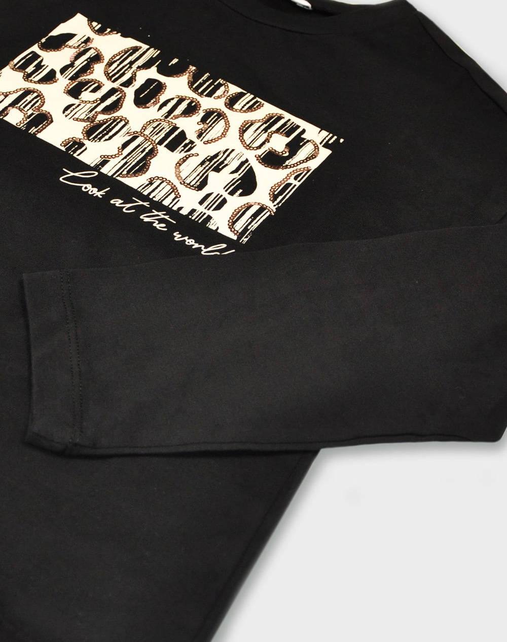 MAYORAL ΜΠΛΟΥΖΑ ΜΑΚΡΥΜΑΝΙΚΗ ΣΧΕΔΙΟ 07024-023 Black φωτογραφία