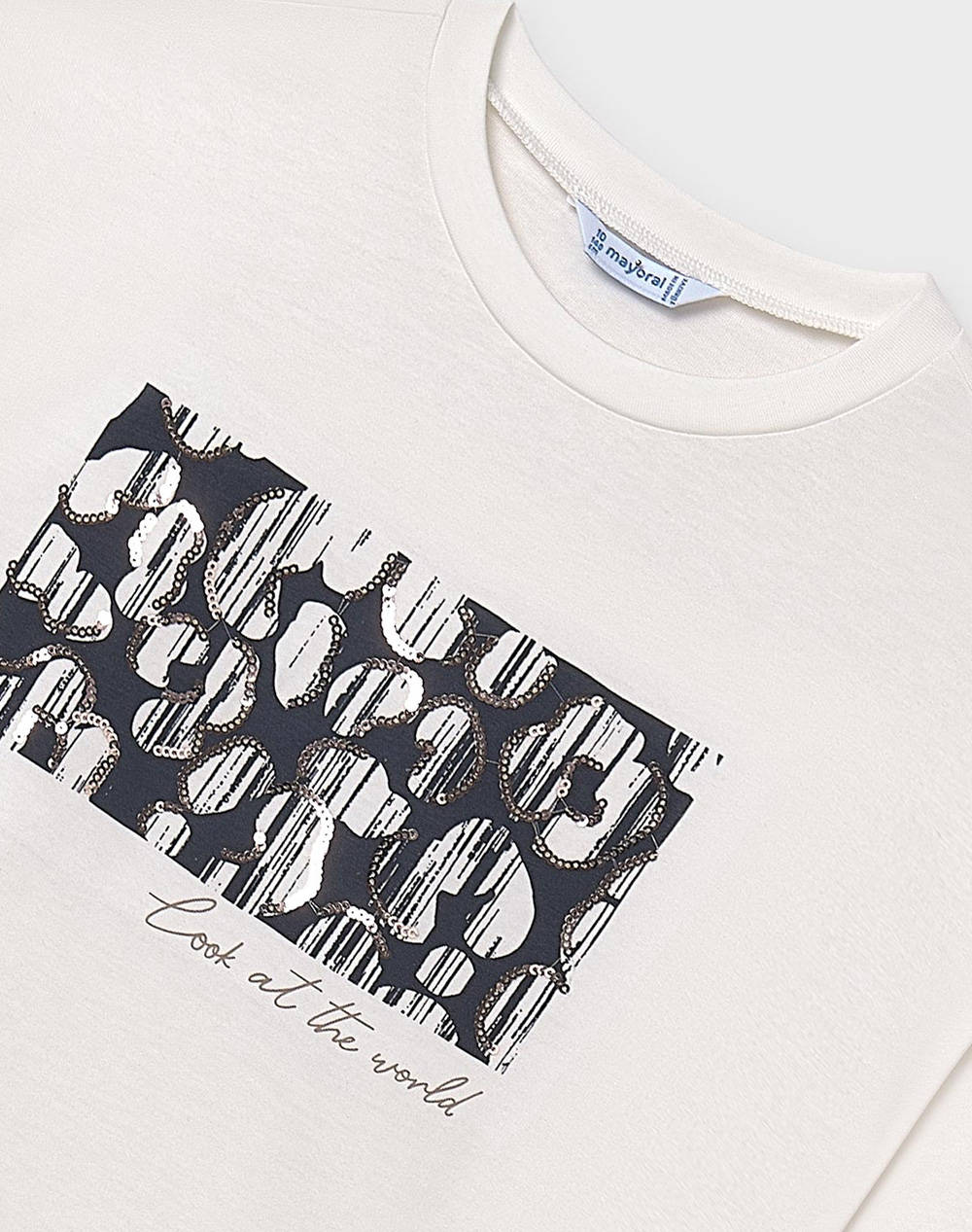 MAYORAL ΜΠΛΟΥΖΑ ΜΑΚΡΥΜΑΝΙΚΗ ΣΧΕΔΙΟ 07024-021 Cream φωτογραφία