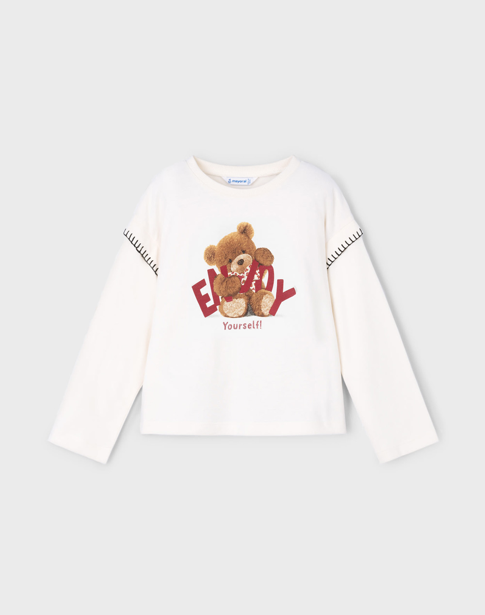 MAYORAL ΜΠΛΟΥΖΑ ΜΑΚΡΥΜΑΝΙΚΗ ΑΡΚΟΥΔΑΚΙ 04012-011 Cream