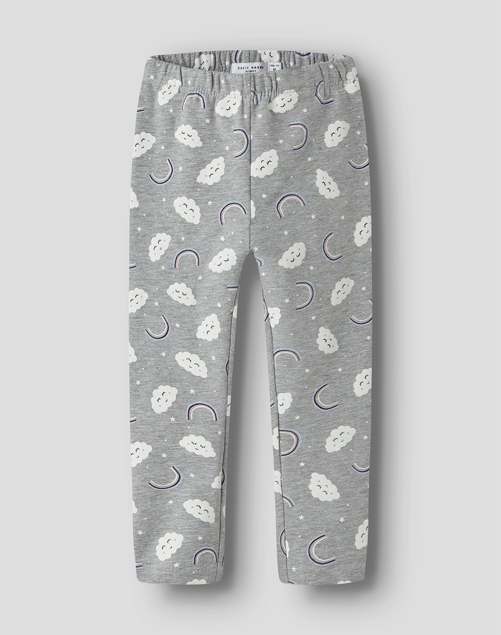 NAME IT NAME IT NMFDAVINA AOP SWE LEGGING BRU 13234445-Grey Melange RainbowClouds Gray