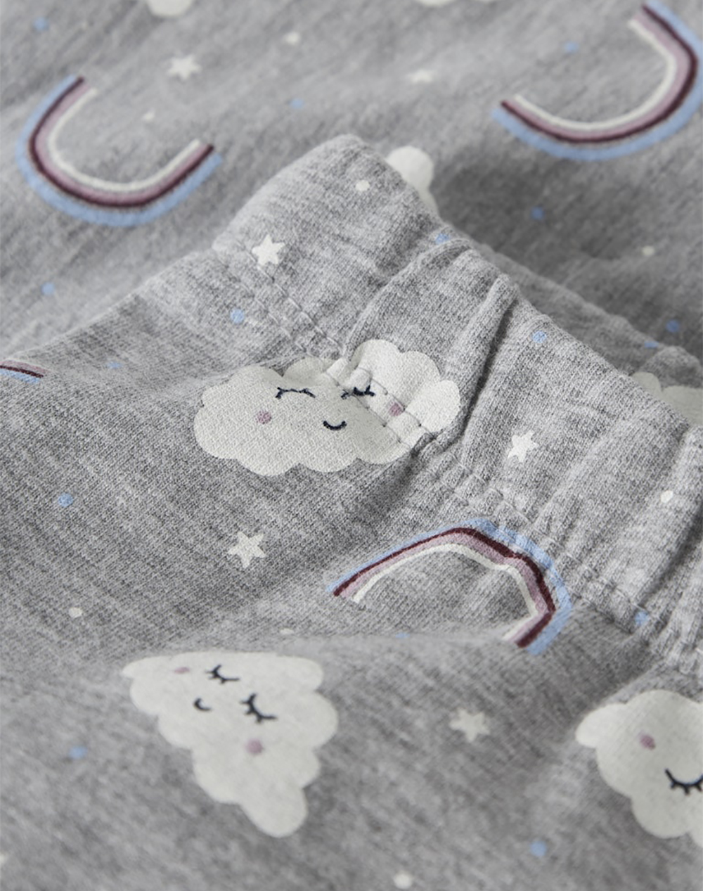 NAME IT NMFDAVINA AOP SWE LEGGING BRU 13234445-Grey Melange RainbowClouds Gray φωτογραφία