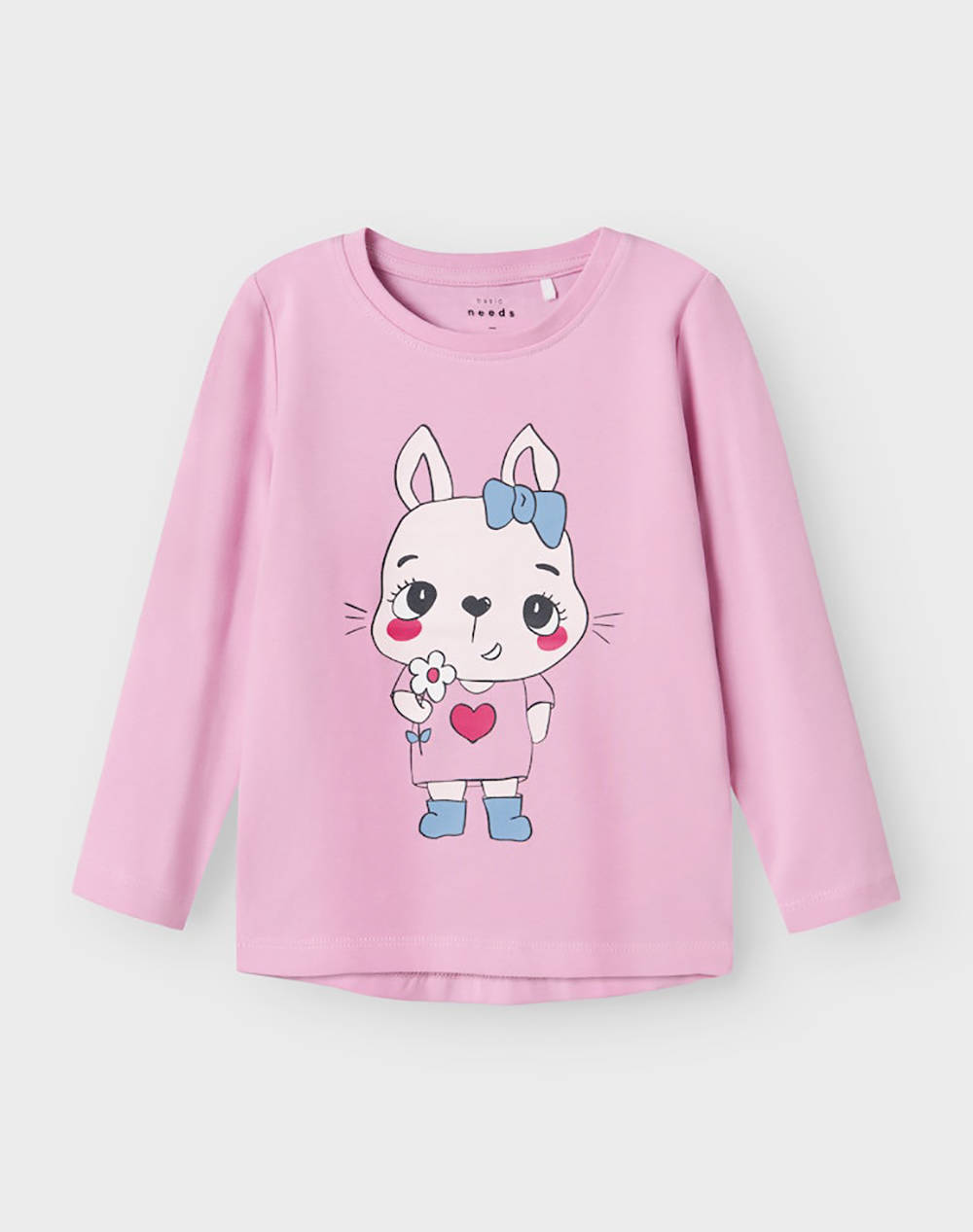 NAME IT NMFVIX LS TOP 13224958-Pastel LavenderCute Bunny With Flower LightPurple