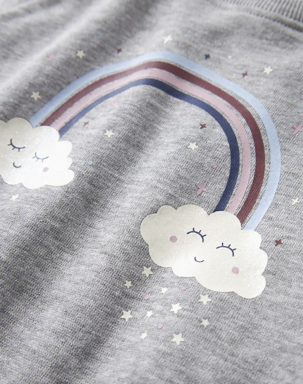 NAME IT NMFVENUS LS NREG SWEAT BRU 13234422-Grey Melange RainbowClouds LightGray φωτογραφία